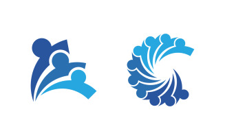 Human care group network and social logo design v.76