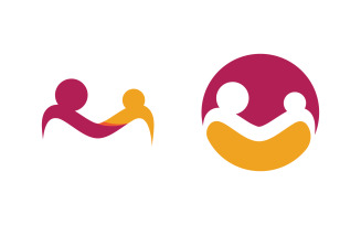 Human care group network and social logo design v.79