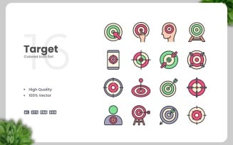 16 Target Colored Icons Set