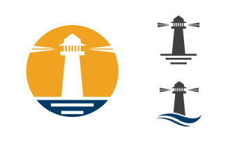 Light house ocean vector icon illustration template design v.7
