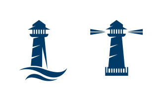 Light house ocean vector icon illustration template design v.8