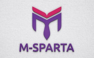 M Letter Sparta Soldier Warrior Mask Abstract Business Logo Template