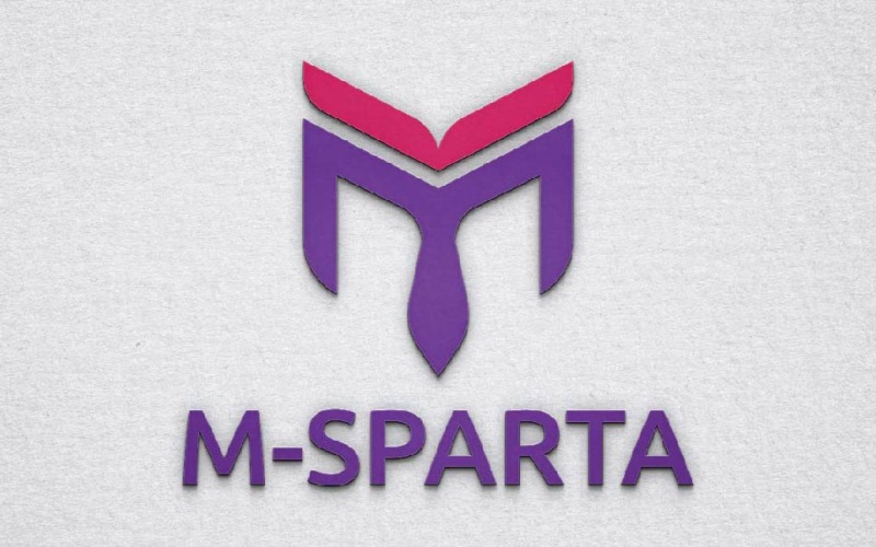 M Letter Sparta Soldier Warrior Mask Abstract Business Logo Template
