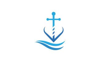 Anchor wave icon Element Logo design Template vector v.2