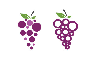 Grapes fruit icon logo illustration design template v.1