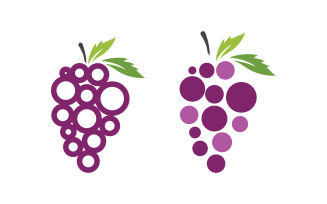 Grapes fruit icon logo illustration design template v.2