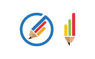 Pen feather writer logo illustration template design v.19