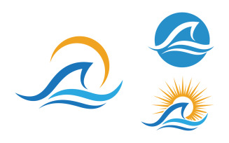 Water wave liquid vector Logo illustration design V1.111