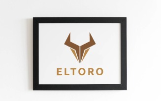 Spanish Brave Horned Eltoro Bull Animal Head Logo Template