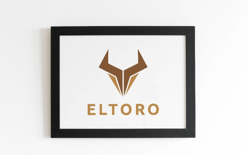 Spanish Brave Horned Eltoro Bull Animal Head Logo Template