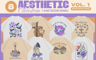 Aesthetic Christian T-shirt Designs Bundle Vol. 1
