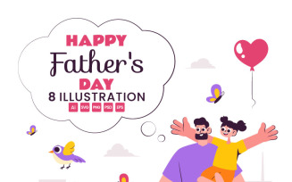 8 Happy Fathers Day Illustration