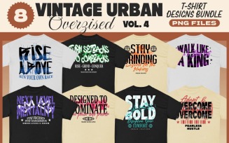 Vintage Urban Oversize T-shirt Designs Bundle Vol. 4