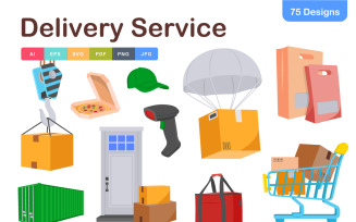 Delivery Service Icons Pack – Fast Shipping & Logistics Vector Symbols