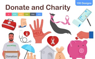 Donate and Charity Icons Pack
