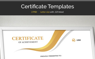 Gold and Dark Blue Waves Certificate Template
