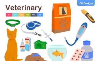 Veterinary Icons Pack – Animal Care and Pet Health Symbol Collection