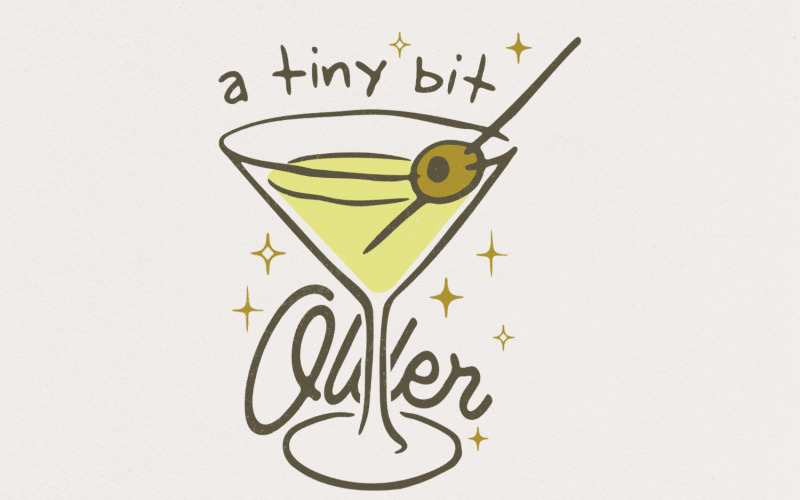 A Tini Bit Older png, Martini Birthday PNG, Funny Birthday png, Martini Coquette, Birthday Girl Illustration