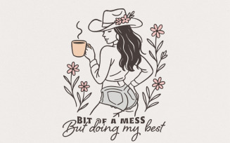 Bit Of a Mess But Doing My Best, Anxiety PNG, Funny PNG Design, Digital Download, Sublimation