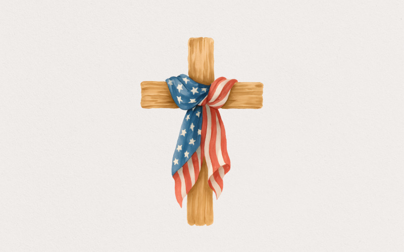 Christian Patriotic Png, One Nation Under God Png, 4th Of July Png, Independence Day Png, American Illustration