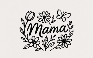 Floral Mama Coquette Bow PNG, Retro Mama Flower PNG, Mothers Day Sublimation Design, Vintage Preppy