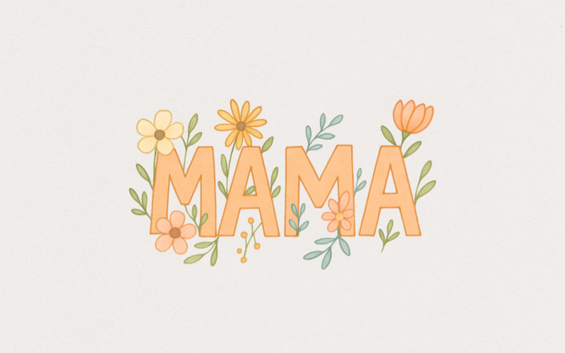 Floral Mama PNG, Mothers Day PNG, Mama Retro PNG, Easter PNG, Spring PNG, Sublimation Design, Illustration