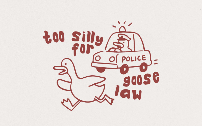 Got Too Silly Goose PNG, Silly Goose Jail, Funny Goose Design, Goose Cartoon Mascot, Goose Bumps Illustration