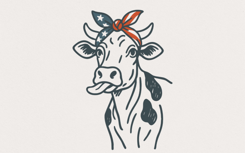 4th of July Highland Cow PNG, Patriotic Shirt Design, Independence Day Sublimation, Cute Highland Illustration