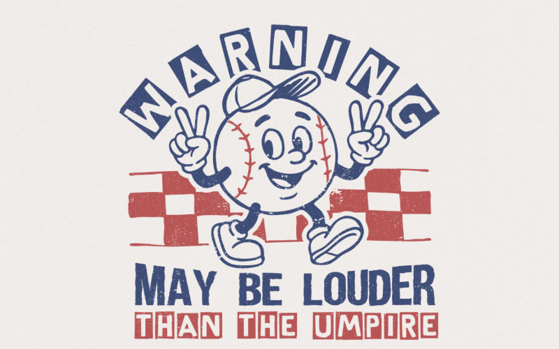 May Be Louder Than The Umpire PNG, Baseball Game Day PNG, Retro Baseball Mom Sublimation, Funny Illustration