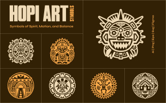 Modern Hopi Art and Symbols Set