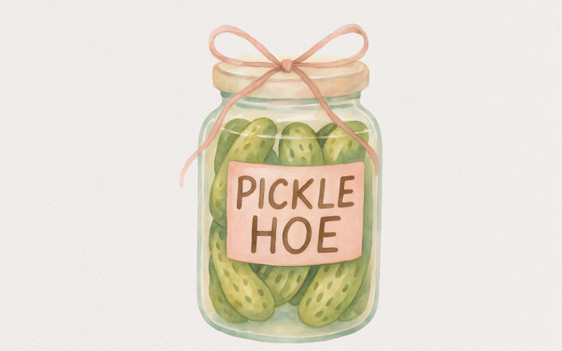 Pickle Hoe PNG, Cute Sticker Designs, Snarky Stickers png, Trendy PNG Designs, Women Jumpsuit, Plus Illustration