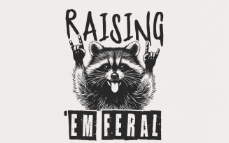 Raisin Em Feral PNG, Funny Opossum Png, Rock'n Feral Possum, Vintage Feral Mom, Wild Mom Life,