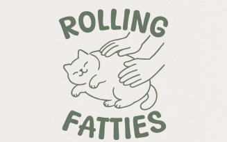 Rolling Fatties Cat PNG, Funny Cat Meme Png, Cat Lovers Gift, Cat PNG File, Chubby Cat Tee, Funny