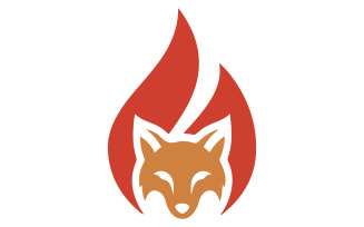 A flame symbol that smoothly transitions into a fox's face