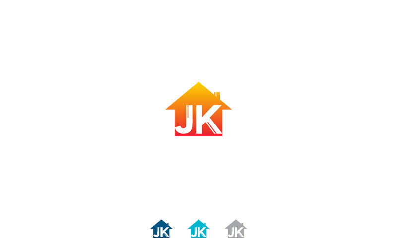 Modern Letter JK Home Logo Design JK Letter Home Logo Creative Letter JK House Logo Design Logo Template