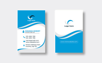 Unique two sided vertical business card template