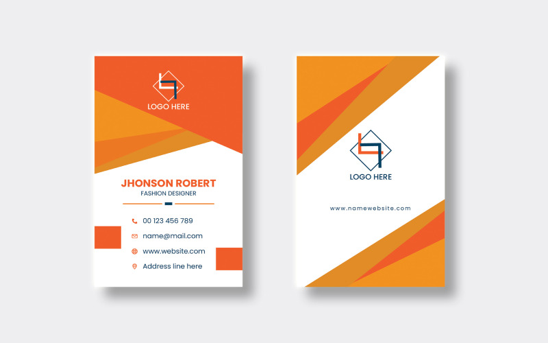 Vertical Template For a creative and tidy business card Corporate Identity