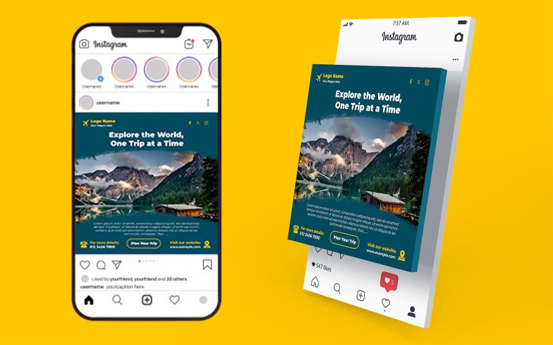 Adventure Travel Social Media Templates | PSD Outdoor & Nature Tour Post Designs