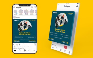 Adventure Travel Social Media Templates | PSD Posts for Hiking, Camping & Outdoor Tours