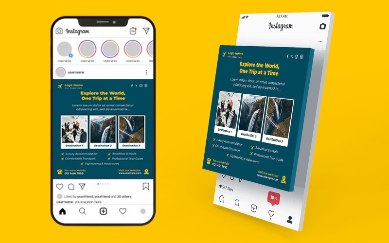 Beach Holiday Social Media Templates | PSD Posts for Summer Travel & Tropical Destinations