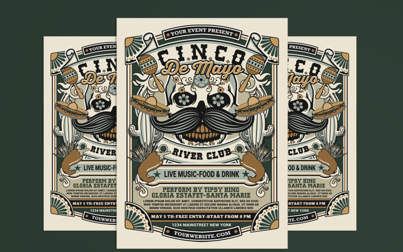 Cinco De Mayo Retro Flyer Corporate Identity