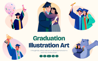 Graduation Illustration Art Set