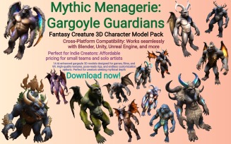 Mythic Menagerie: Gargoyle Guardians 3D Model