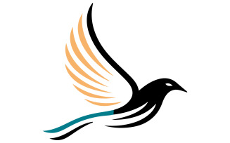 The bird is in flight with its wings spread wide