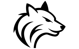 The logo features a sleek, profiled wolf head