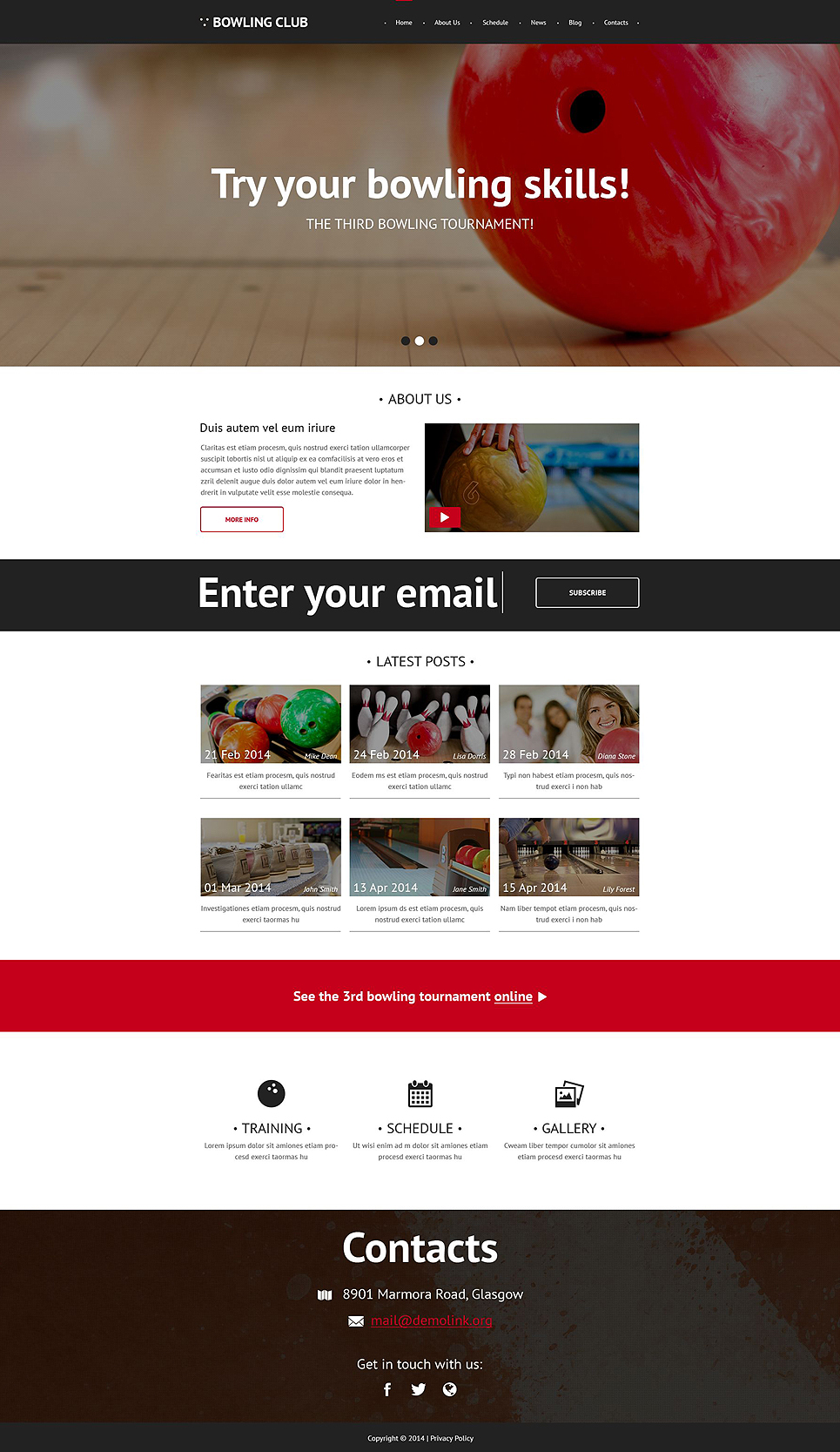 Bowling Responsive Website Template New Screenshots BIG