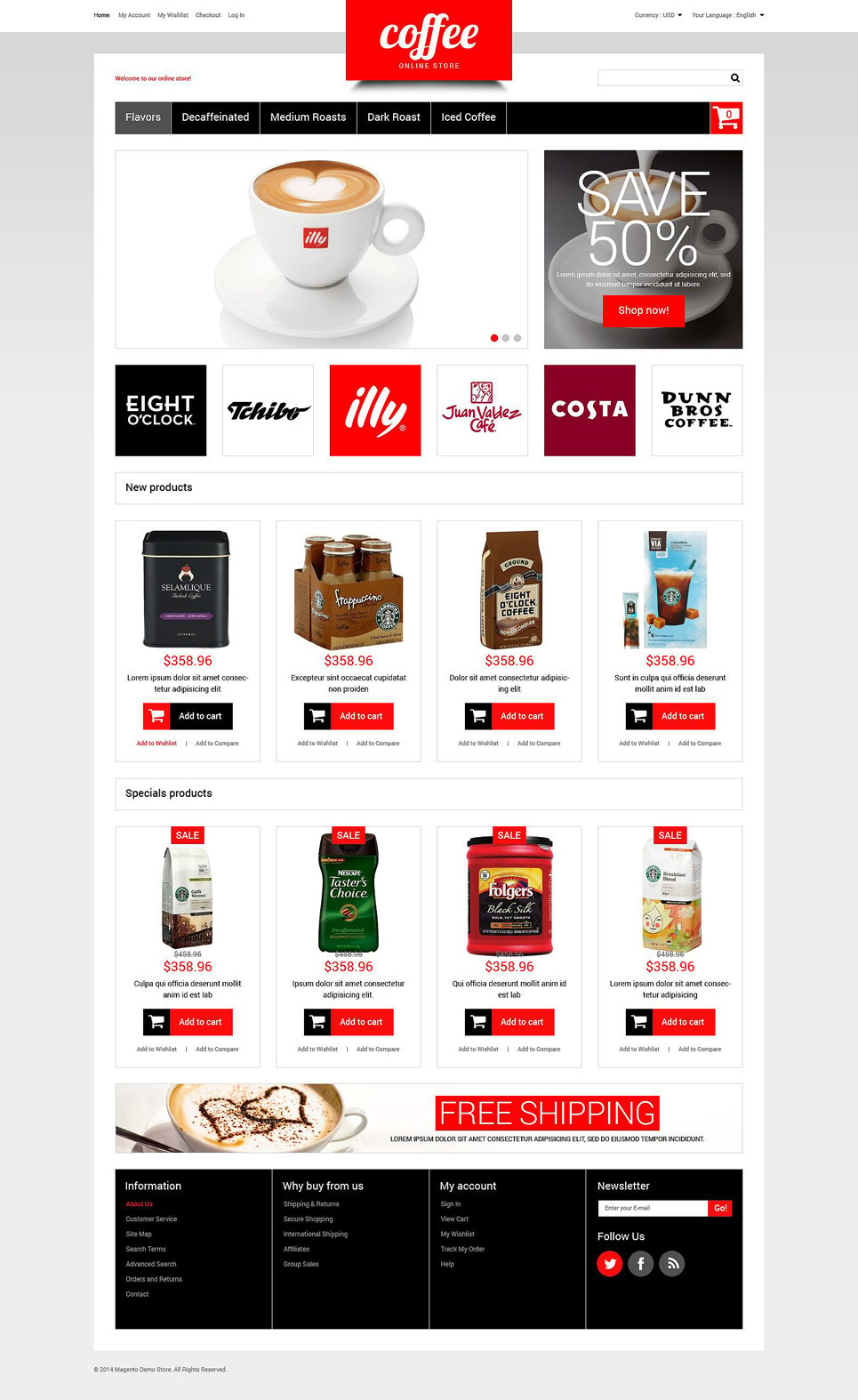 Coffee Store Magento Theme New Screenshots BIG