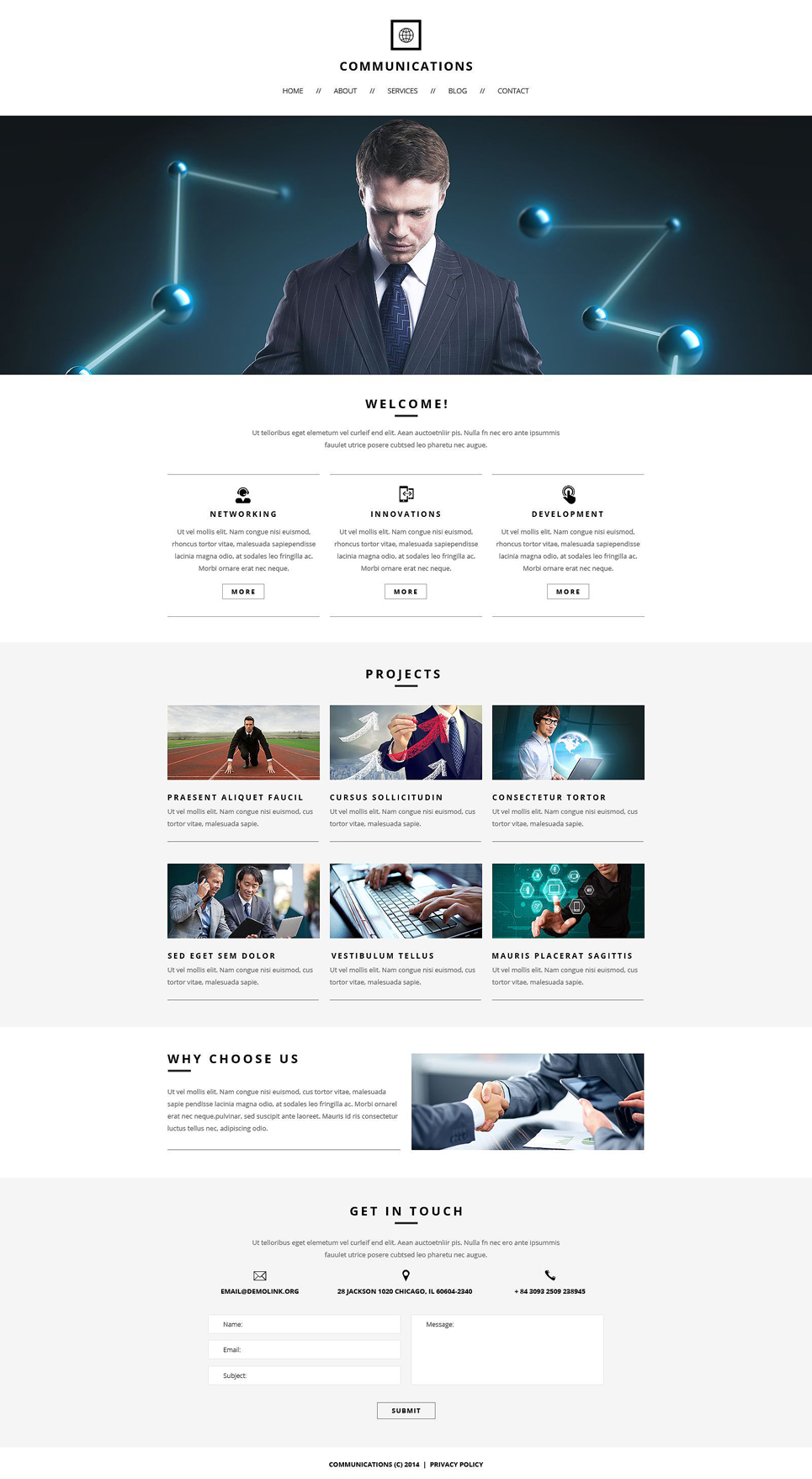 Communications Responsive Website Template New Screenshots BIG