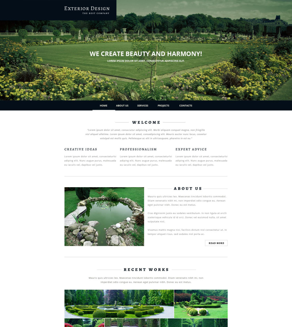 Exterior Design Responsive Website Template #51826