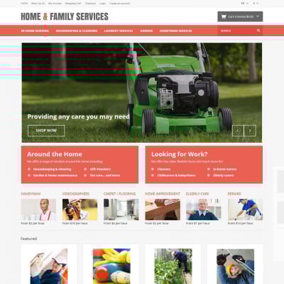 Home Family Services OpenCart Template